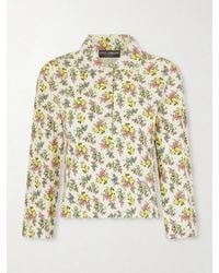 Dolce & Gabbana - Floral-Print Ribbed-Knit Polo Shirt - Lyst