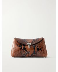 TOTEME - T-Lock Mini Snake-Effect Leather Clutch - Lyst