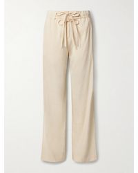 Proenza Schouler - Magnus Belted Linen-Blend Wide-Leg Pants - Lyst