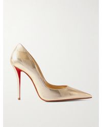 Christian Louboutin - Miss Z 100 Pumps Aus Metallic-Leder Mit Argyle-Muster - Lyst