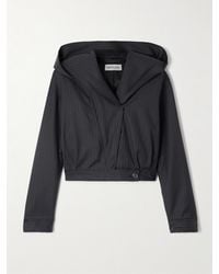 Our Legacy - Incognito Cropped Pinstriped Wool Hooded Jacket - Lyst