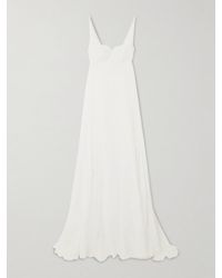 Costarellos - Semeli Chantilly Lace-Trimmed Silk-Georgette Gown - Lyst