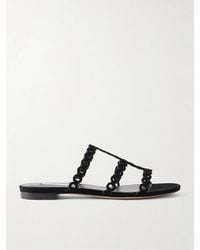 Aquazzura - Infinity Chain Perforated Suede Flats - Lyst