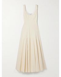 Another Tomorrow - Pleated Organic Cotton-Blend Gabardine Maxi Dress - Lyst