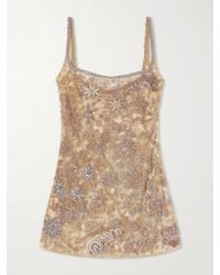 Clio Peppiatt - Soléa Embellished Mesh Mini Dress - Lyst
