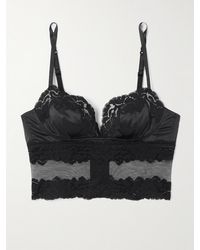 Dolce & Gabbana - Lace And Stretch-Silk Satin Balconette Bralette - Lyst