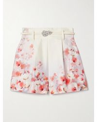 Zimmermann - Low-Waist Floral Silk And Cotton Shorts - Lyst