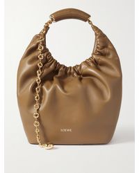 Loewe - Squeeze Small Chain-Embellished Gathered Leather Shoulder Bag - Lyst