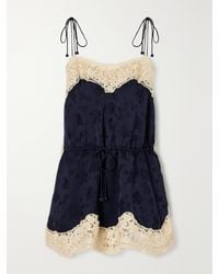 Sea - Shay Gathered Lace-Trimmed Floral-Jacquard Camisole - Lyst