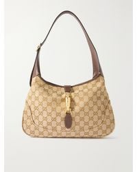 Gucci - Jackie 1961 Medium Leather-Trimmed Canvas-Jacquard Shoulder Bag - Lyst