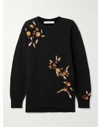 Carolina Herrera - Embellished Wool And Cashmere-Blend Sweater - Lyst