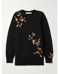 Carolina Herrera - Embellished Wool And Cashmere-Blend Sweater - Lyst