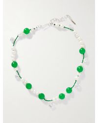 Completedworks - Kette Aus Kordel Mit Zierperlen, Perlen, Kristallen Und Details Aus Silber - Lyst