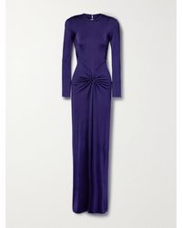 Victoria Beckham - Open-Back Gathered Stretch-Satin Jersey Gown - Lyst
