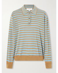 La Ligne - Ben Striped Silk, Wool And Cashmere-Blend Polo Sweater - Lyst