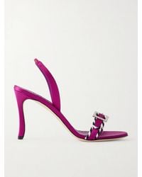 Manolo Blahnik - Sumbasan 90 Embellished Satin Sandals - Lyst
