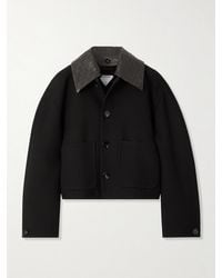 Bottega Veneta - Veste Convertible En Coton Mélangé À Finitions En Cuir Intrecciato - Lyst