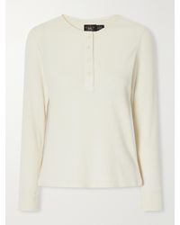 RRL - Waffle-Knit Cotton-Blend Henley - Lyst