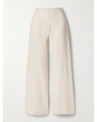 The Row - Foulard Wool, Silk And Linen-Blend Wide-Leg Pants - Lyst