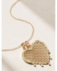 Yvonne Léon - Minaudière Coeur 9- And 18-Karat, Agate And Diamond Necklace - Lyst