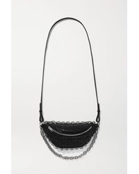 Alexander Wang Attica Gürteltasche Aus Besticktem Tweed Und Lackleder - Schwarz