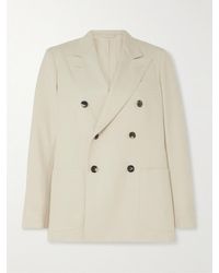 Loro Piana - Double-Breasted Silk-Dupioni Blazer - Lyst