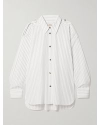 KHAITE - Tamal Oversized Striped Cotton-Poplin Shirt - Lyst