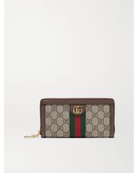 Gucci - Ophidia Textured Leather-Trimmed Printed Coated-Canvas Continental Wallet - Lyst