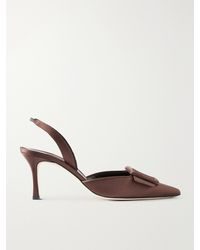 Manolo Blahnik - Emilia Wickstead Maysli 70 Satin Slingback Pumps - Lyst