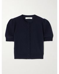 FRAME - Pointelle-Knit Cashmere Cardigan - Lyst