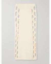 DIOTIMA - Steer Cutout Ribbed Wool-Blend Midi Skirt - Lyst