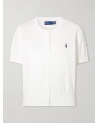 Polo Ralph Lauren - Logo-Embroidered Cotton-Blend Cardigan - Lyst