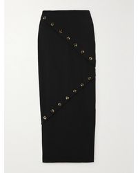 A.W.A.K.E. MODE - Button-Embellished Organic Cotton-Jersey Maxi Skirt - Lyst