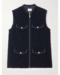 Moncler - Fallavier Daunenweste Aus Gestepptem Shell Und Woll-Bouclé Mit Applikation - Lyst