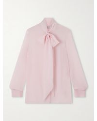 Gabriela Hearst - Shildon Pussy-Bow Silk-Georgette Blouse - Lyst