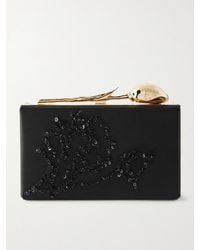 Erdem - Bloom Embellished Satin Clutch - Lyst