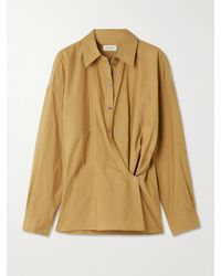 Lemaire - Twisted Cotton And Silk-Blend Poplin Wrap Shirt - Lyst