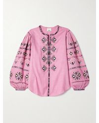 Isabel Marant - Zielle Embellished Silk-Gauze Blouse - Lyst
