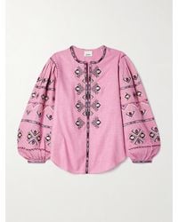 Isabel Marant - Zielle Bluse Aus Seidengaze Mit Stickereien Und Verzierungen - Lyst