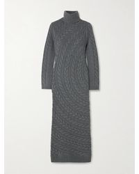Max Mara - Cable-Knit Wool And Cashmere-Blend Turtleneck Maxi Dress - Lyst