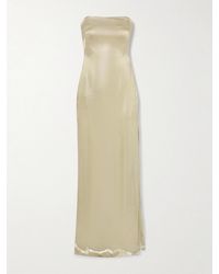 Galvan London - Ized Strapless Metallic Satin Gown - Lyst