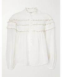 Isabel Marant - Doane Ruffled Cotton-Blend Voile Blouse - Lyst