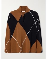 Max Mara - Sala Argyle Wool V-Neck Sweater - Lyst