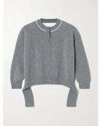 Simone Rocha - Open-Back Faux Pearl-Embellished Wool-Blend Cardigan - Lyst
