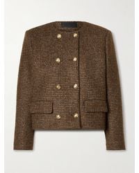 Nili Lotan - Melanie Cropped Checked Wool-Blend Jacket - Lyst