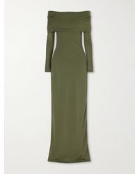 Balenciaga - Off-Shoulder Cotton-Blend Maxi Dress - Lyst