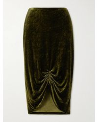 Valentino Garavani - Ruched Velvet Skirt - Lyst