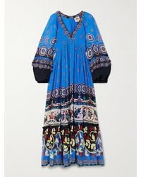 FARM Rio - Ainika Gathered Printed Georgette Maxi Dress - Lyst