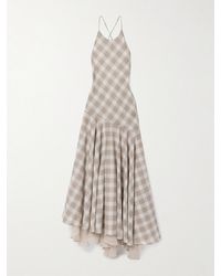 Kallmeyer - Eve Asymmetric Layered Checked Voile Maxi Dress - Lyst