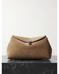 TOTEME - T-Lock Clutch Aus Veloursleder - Lyst